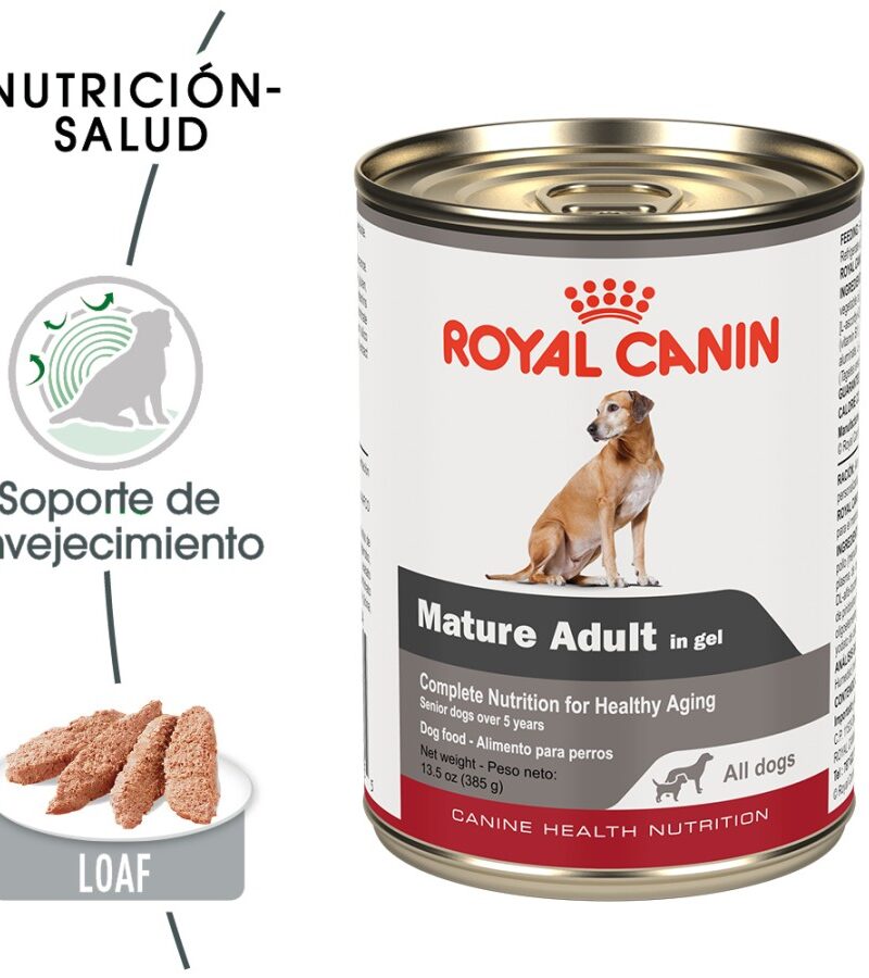 12 latas Royal Canin Mature Adult Todas las Razas Receta Pollo, 385 g