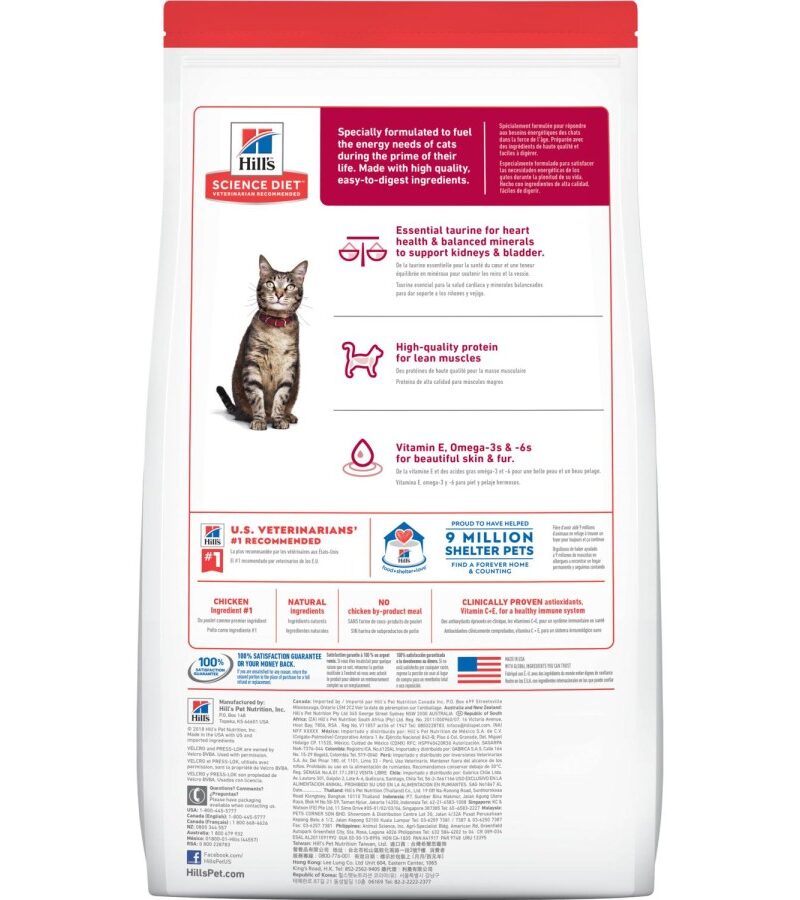Hills Science Diet Gato Adulto Original Receta Pollo 1.8 kg - Imagen 2